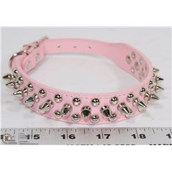 NEW SPIKED PINK DOG COLLAR SIZE MEDIUM