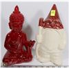 Image 1 : LOT WITH CERAMIC GNOME AND CERAMIC BUDDHA