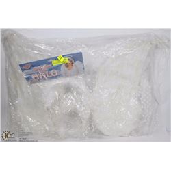 WHITE REAL FEATHER HALO COSTUME PC AND WINGS