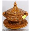 Image 1 : OLD VINTAGE SOUP TOUREEN WITH PLATTER