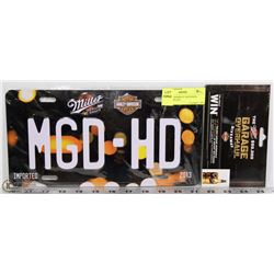 NEW MGD/HARLEY DAVIDSON LICENSE PLATE