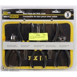 FIX IT 5PC MINI -PLIER SET WITH CASE NEW