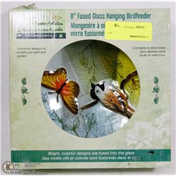 8" FUSED GLASS HANGING BIRDFEEDER