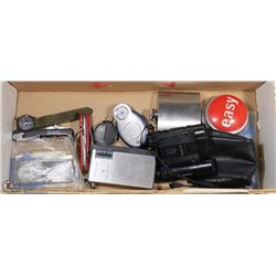 BOX W/CAMPING/SURVIVAL ITEMS INCL.