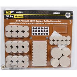 FIX IT 200PC FELT PAD AND VINYL BUMPER SELF