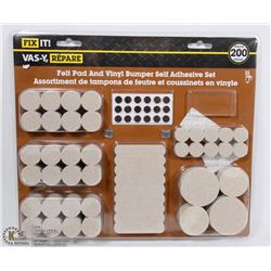 FIX IT 200PC FELT PAD AND VINYL BUMPER SELF