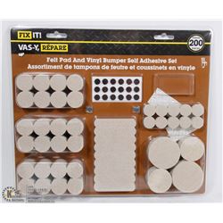 FIX IT 200PC FELT PAD AND VINYL BUMPER SELF