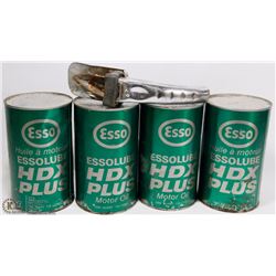 4 VINTAGE QUARTS ESSO HDX (FULL) WITH FILLER