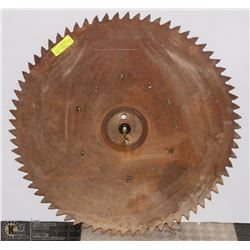 28" DIAMETER SAWBLADE - WAS MADE INTO CLOCK BUT