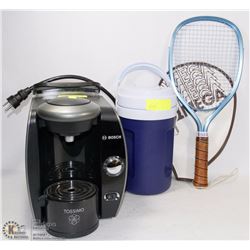 LOT OF BOSCH COFFEE MAKER, RUBBERMAID WATER JUG