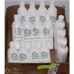 BOX W/4 SETS OF SHAMPOO, CONDITIONER,