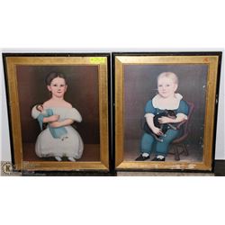 PAIR OF ANTIQUE STYLE FRAMED PICTURES