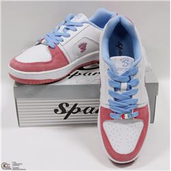 LEATHER UPPER PINK/WHITE/BLUE RUNNERS SIZE 7