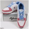 Image 1 : LEATHER UPPER PINK/WHITE/BLUE RUNNERS SIZE 6.5