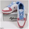 Image 1 : LEATHER UPPER PINK/WHITE/BLUE RUNNERS SIZE 6