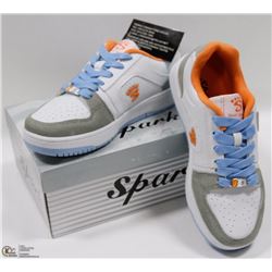 LEATHER UPPER LIGHT GREY/WHITE/ORANGE RUNNERS 4.5