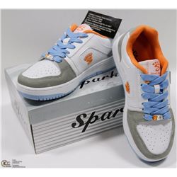 LEATHER UPPER LIGHT GREY/WHITE/ORANGE RUNNERS 5.5