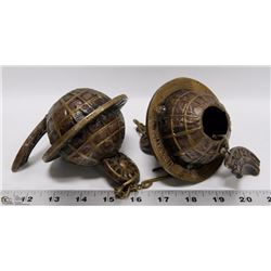 SET OF 2 INNOVATION BRONZE WIND ORNAMENTS