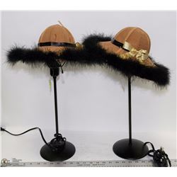 PAIR OF VINTAGE LADY HAT LAMPS