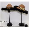 Image 1 : PAIR OF VINTAGE LADY HAT LAMPS