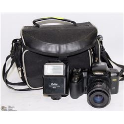 PENTAX CAMERA WITH LENS IN BAG