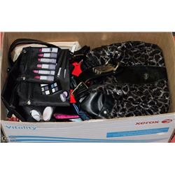 BOX OF PURSES, WALLETS ETC
