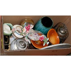 BOX W/ MARBLE LAZY SUSAN & CHEESE DISH, SILVER CO