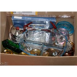 FLAT OF COLOR GLASS DISHES, ROYAL WINCHESTER