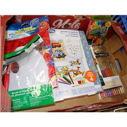 FLAT OF CHILDRENS PAINTING ITEMS INCLUDES A NEW