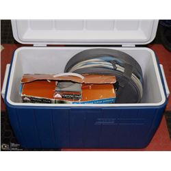COOLER WITH AIR MATTRESS, POP UP CONTAINER