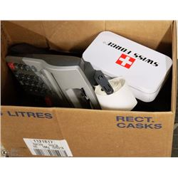 BOX OF ELECTRONICS INCLUDING SERIOUS SATELLITE