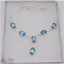 #4-BLUE TOPAZ GEMSTONE NECKLACE