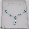 Image 1 : #4-BLUE TOPAZ GEMSTONE NECKLACE