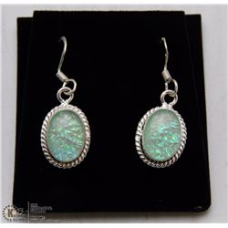 #16-AUSTRALIAN TRIPLE OPAL GEMSTONE EARRINGS