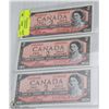 Image 1 : LOT OF 3 CANADIAN UNCIRCULATED $2 BILLS
