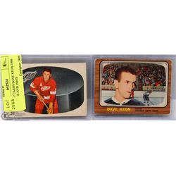 2 HOCKEY CARDS DAVE KEON 1966 OPEE CHEE AND 1950'S