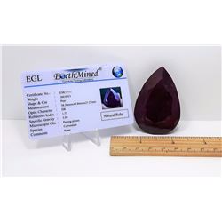 9 - HUGE 360.05 CT NATURAL RUBY & COA