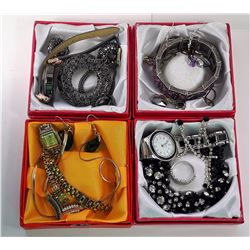 19 - LOT OF 4 VINTAGE SUITES OF JEWELRY