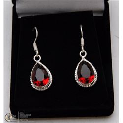 #20-RED GARNET GEMSTONE EARRINGS