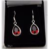 Image 1 : #20-RED GARNET GEMSTONE EARRINGS