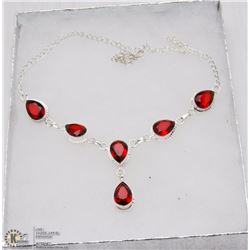 #19-RED GARNET GEMSTONE NECKLACE