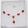 Image 1 : #19-RED GARNET GEMSTONE NECKLACE