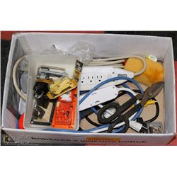 BOX OF HARDWARE INCL POWERBARS ETC