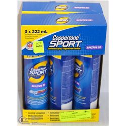 LOT OF 6 CANS OF COPPERTONE SPORT SUNSCREEN