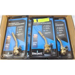 4 BERNZ-O-MATIC SOLID BRASS TORCH HEADS