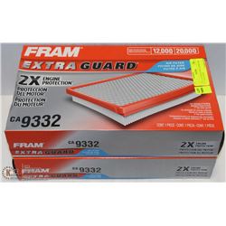 PAIR OF FRAM EXTRA-GUARD AIR FILTERS CA 9332
