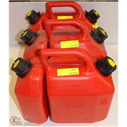 THREE 2 IN 1 GAS & OIL GERRY CANS 6L + 2.25L