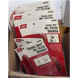 LOT OF 5 LISLE  SWIVEL GRIP OIL FILTER WRENCH'S