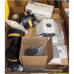 BOX FULL OF 3M RESPIRATORY CARTRIDGES + CAPS