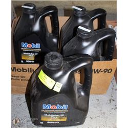 FOUR 4L JUGS OF MOBIL HI-PERFORMANCE 80W-90